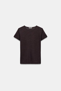T-SHIRT MANCHES COURTES AVEC LIN