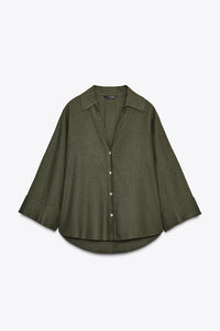 CHEMISE MANCHE LARGE AVEC LIN