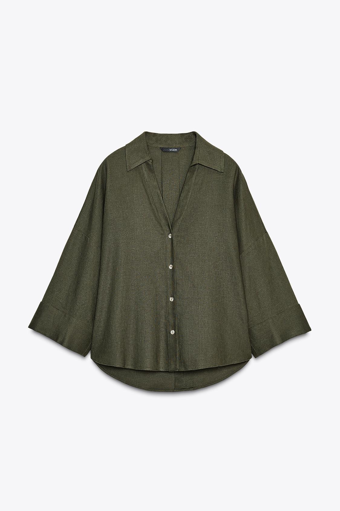 CHEMISE MANCHE LARGE AVEC LIN