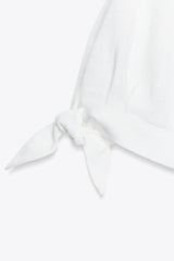 CHEMISE MANCHES COURTES AVEC LACETS EN RAMIE