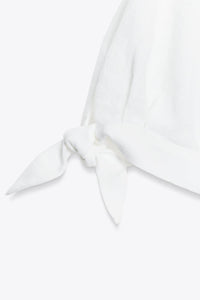 CHEMISE MANCHES COURTES AVEC LACETS EN RAMIE