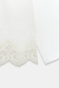 T-SHIRT EN MATIERES VARIEES AVEC DENTELLE