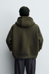 SWEAT À CAPUCHE EFFET NEOPRÈNE