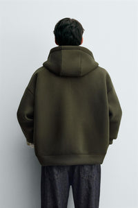 SWEAT À CAPUCHE EFFET NEOPRÈNE