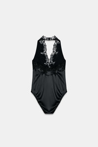 BODY HALTER SATINÉ DENTELLE ZW COLLECTION