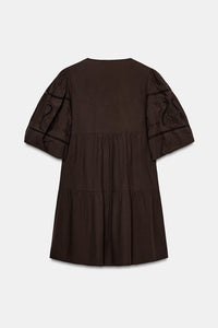 ROBE COURTE EN POPELINE BRODÉE