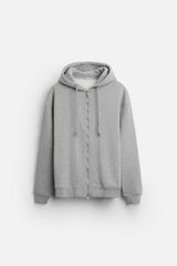 Sweat à capuche zip - Blanc Cassé