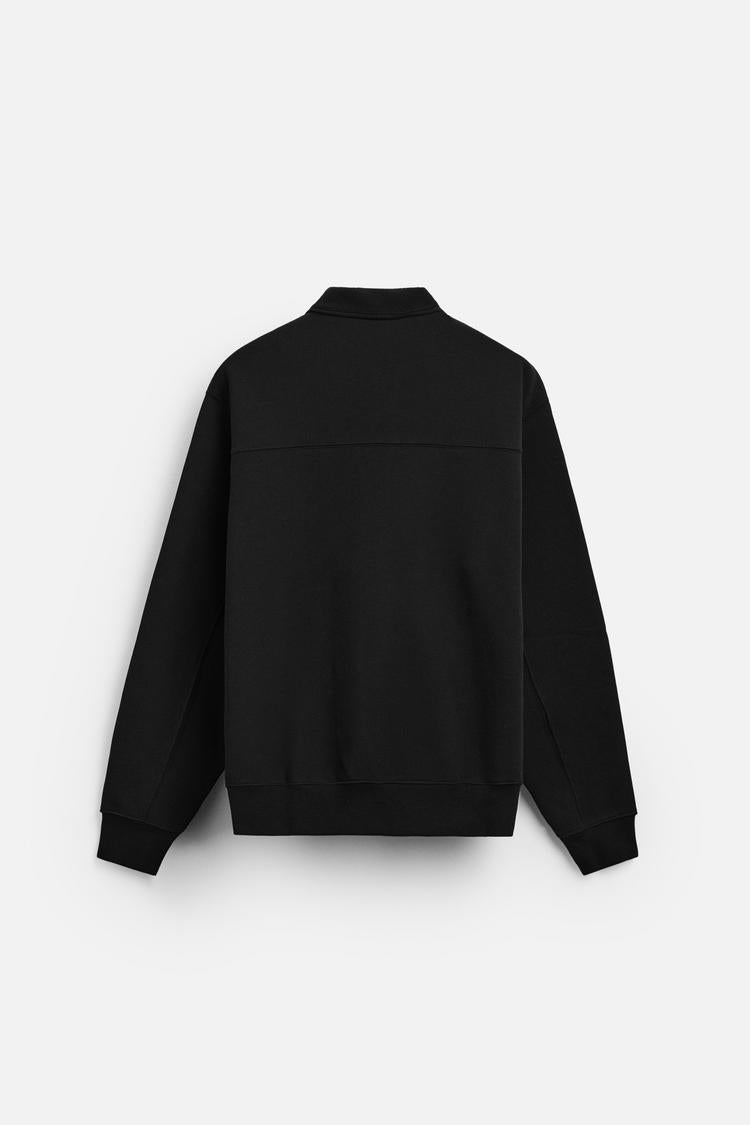Sweat a zip sur le col - Noir