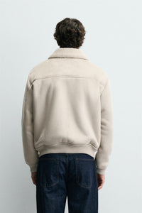 VESTE EFFET DAIM COMBINÉ