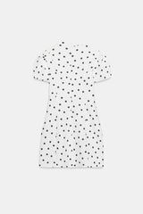 ROBE COURTE À MANCHES BOUFFANTES