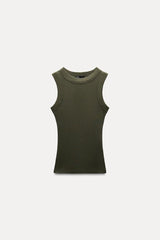 T-shirt a rib large - Noir