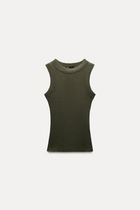 T-shirt a rib large - Noir