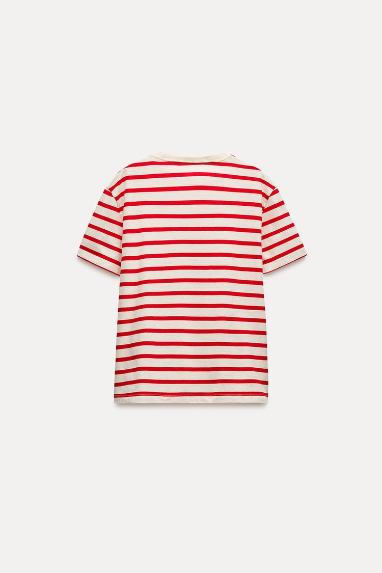 T-shirt coton basique à rayures