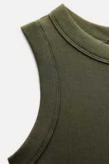 T-shirt a rib large - Noir