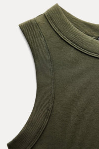 T-shirt a rib large - Noir