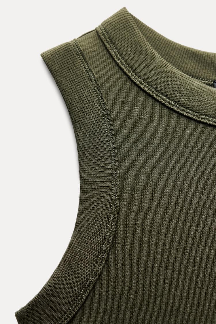T-shirt a rib large - Noir