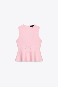 TOP EN MAILLE PÉPLUM AVEC LACETS