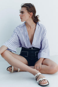 CHEMISE MANCHE LARGE AVEC LIN