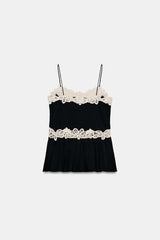 TOP DENTELLE CONTRASTÉE ZW COLLECTION