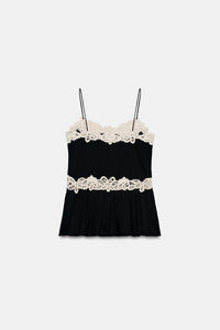 TOP DENTELLE CONTRASTÉE ZW COLLECTION