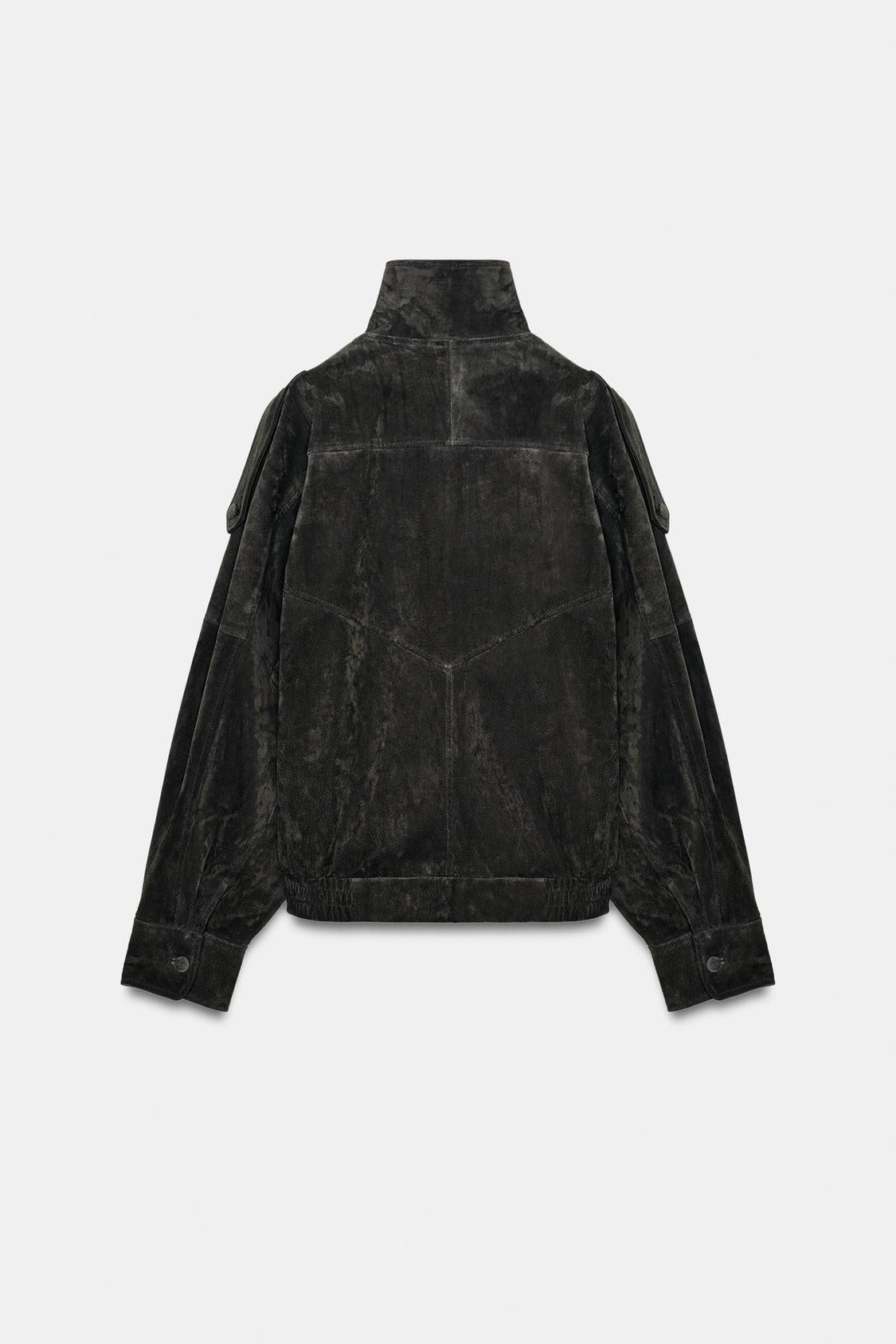 BLOUSON DE MOTARD 100% CUIT DAIM BOUTONS REVÊTUS