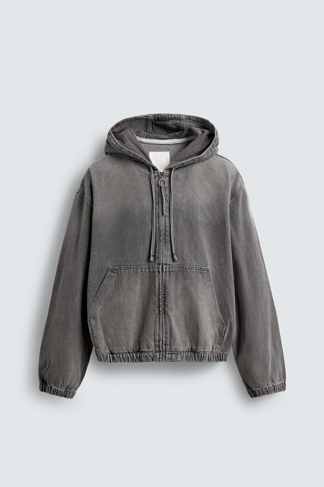 VESTE DÉLAVÉE À CAPUCHE
