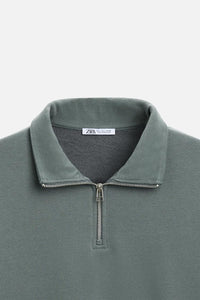 Sweat a zip sur le col - Noir