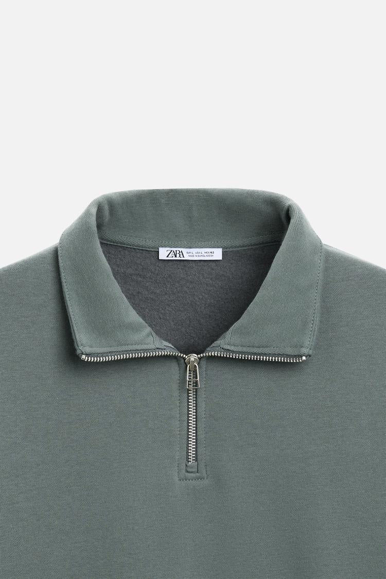 Sweat a zip sur le col - Noir