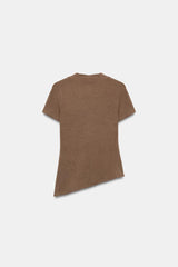 T-SHIRT COL EN V ET BAS ASYMETRIQUE