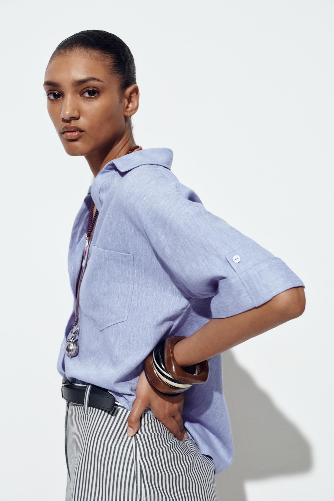 CHEMISE COURTE EN LIN