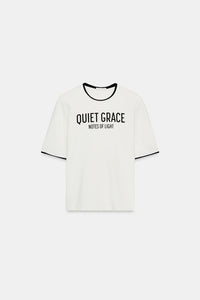 T-SHIRT INSCRIPTION LISERES CONTRASTANTS