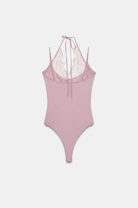 BODY HALTER AVEC DENTELLE COMBINÉE