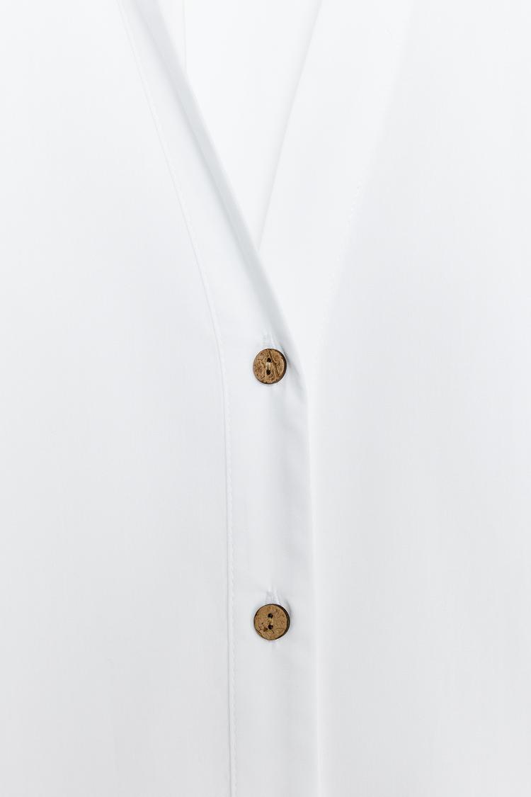 CHEMISE EN POPELINE À MANCHES AMPLES