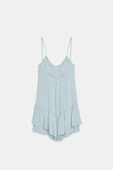 ROBE COURTE FLUIDE À VOLANT