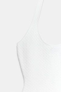 ROBE LONGUE HALTER EN MAILLE BIMATIÈRE