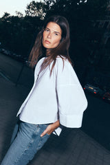 CHEMISE EN POPELINE À MANCHES AMPLES