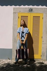 BLOUSE À LACETS AVEC LIN