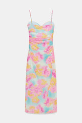 ROBE MI-LONGUE EN TULLE IMPRIMÉE