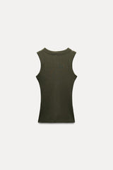 T-shirt a rib large - Noir