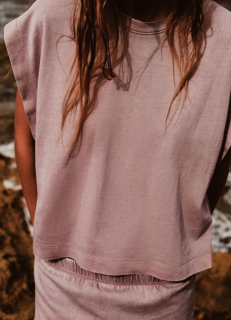 T-shirt épais effet délavé - Gris