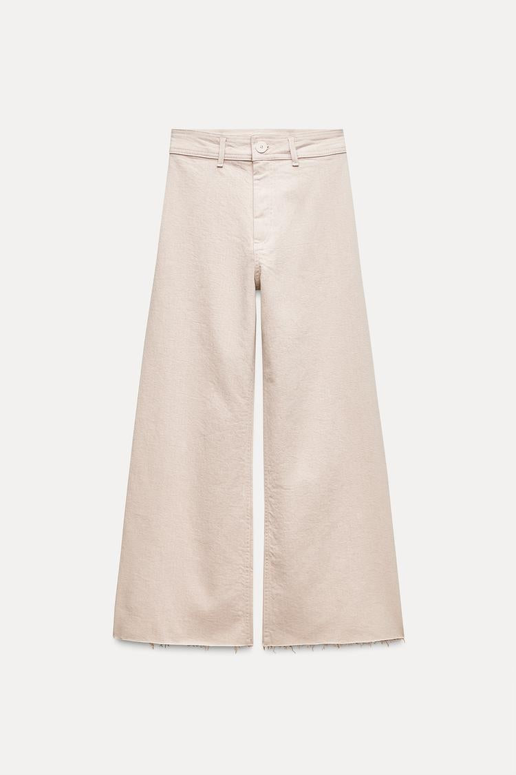 Jean collection zw marine droit a taille haute - Sable