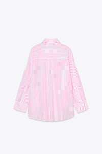 CHEMISE OVERSIZE GAZE RAYURES