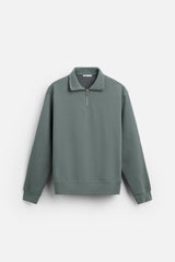 Sweat a zip sur le col - Noir