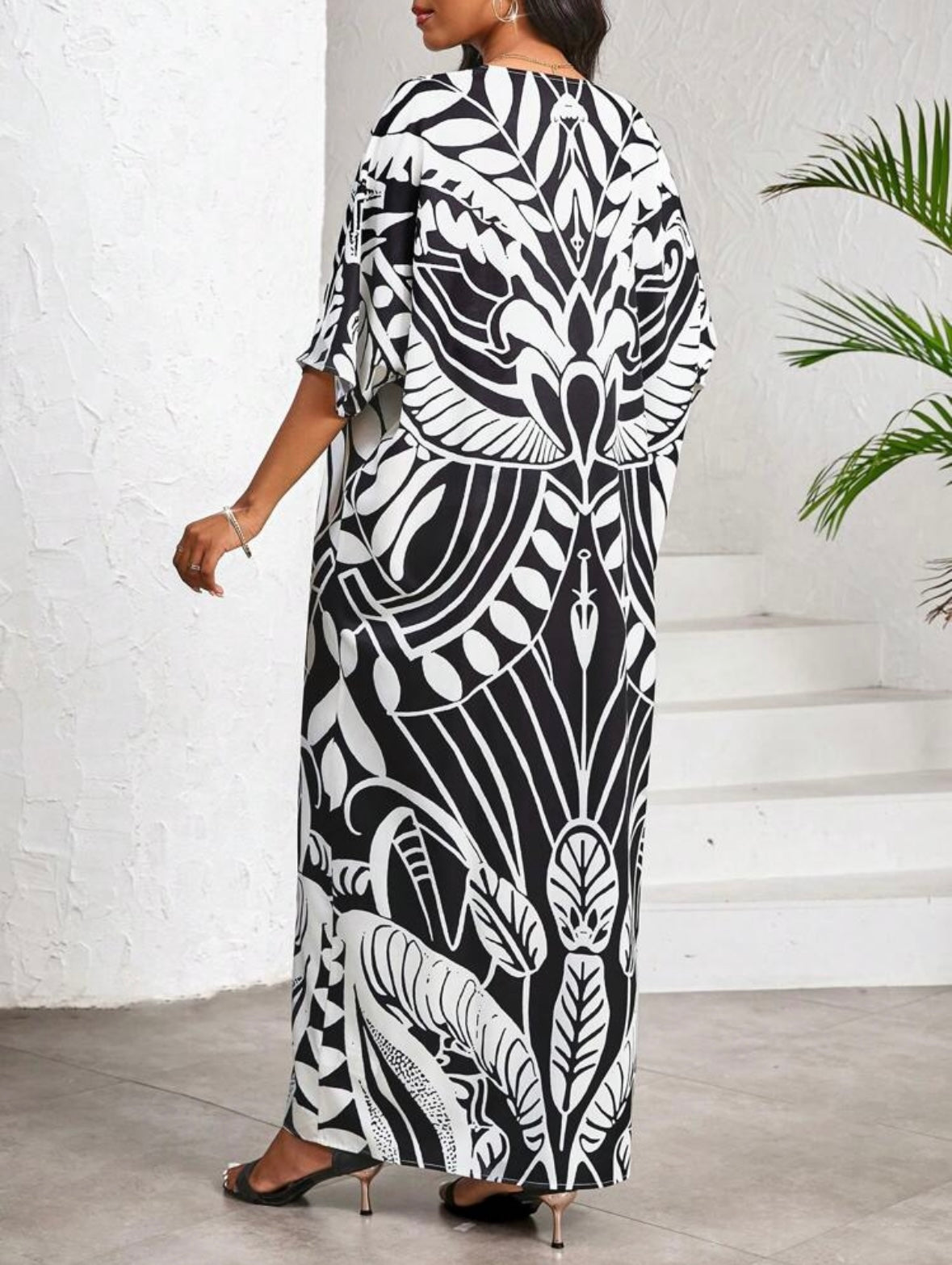 Robe élégante - Noir / Blanc