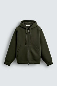 SWEAT À CAPUCHE EFFET NEOPRÈNE