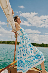 ROBE MI-LONGUE IMPRIMÉE EN POPELINE
