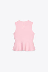 TOP EN MAILLE PÉPLUM AVEC LACETS