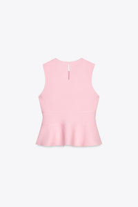 TOP EN MAILLE PÉPLUM AVEC LACETS
