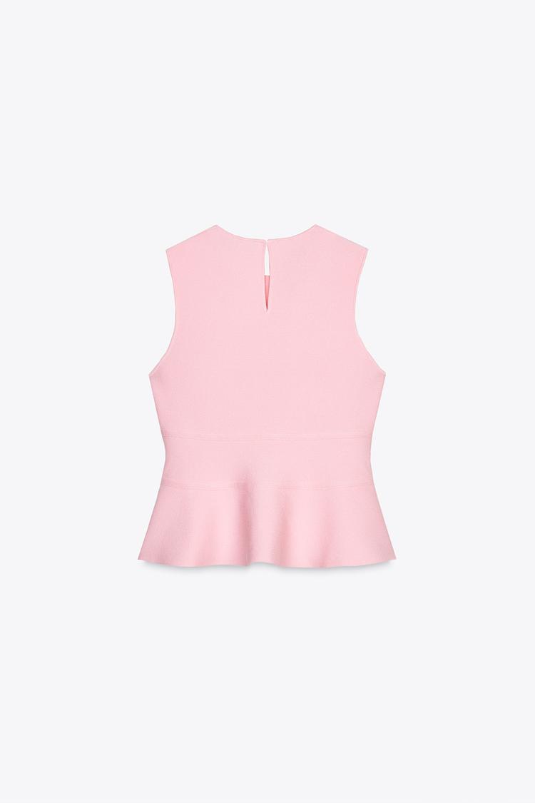 TOP EN MAILLE PÉPLUM AVEC LACETS