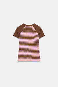 T-SHIRT MANCHES RAGLAN A RAYURES